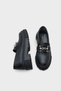 Denni Oval Toe Metal Buckled Track Sole Women's Loafers - 5