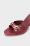 Irena Pointed Toe Metal Buckle Pack Medium Heeled Stylish Women's Shoes Slipper - 2
