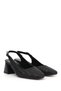 Women's Black Medium Thick Heeled Slingback Shoes - 5