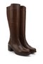 Women's Brown Antique Zippered Thick Heeled Genuine Leather Boots - 5