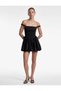 Slim Fit Wide Collar Sleeveless Satin Mini Balloon Dress - 5