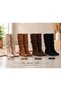 Kod.200. Bellows-Style, Hidden Heel, Ready-Made Sole, Fur-Lined Inside, Boots Without Zipper - 7
