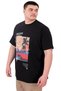 Mode XL Large Size Men's Printed T-Shirt Palm Dream U25026 Black - 4