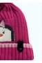 3-6 Years Old Penguin Figured Knitted Children's Scarf, Fleece Inside, Knitted Children's Scarf, Beanie and Gloves 3-Piece Set - 8