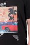 Mode XL Large Size Men's Printed T-Shirt Palm Dream U25026 Black - 5