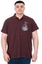Fashion XL Large Size Men's T-Shirt Polo Sail Boat U25302 Plum