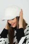 Ecru Soft Textured Plush Cap Women's Hat - 5