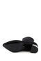 Women's Black Stretch Pointed Toe Thick Heeled Stretch Boots - 6