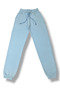 Sweatpants Thick Winter Sky Blue Shiny Combed Cotton Elastic Cuffed Pajama Pants Men / Women Unisex - 4