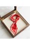 Moon and Star Patterned Red National Themed Special Design Scarf Tie - 3