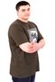 Mode XL Large Size Men's T-Shirt Crew Neck Statue U25027 Khaki - 3