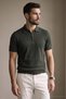 Men's Comfort Short Sleeve Khaki Knitwear Polo Collar T-Shirt - 4