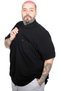 Fashion XL Battal Size Men's Tshirt Polo Collar Pocket Classic Pique 20552 Black - 2