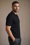 Men's Casual Striped Zippered Black Polo Knitwear T-Shirt - 4