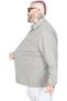 Mode XL Large Size Men's Sweatshirt Polo Collar Long Sleeve Waffle 23449 Khaki - 2