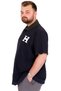 Fashion XL Large Size Men's T-Shirt Polo Neck H Brouded U25312 Navy Blue - 2
