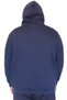 Mode XL Large Size Men's Hooded Sweatshirt Zippered 3 Thread Bronx U24560 Indigo - 4