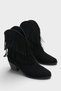 Women's Pesus Tassel Detail Short Heels Black Suede K - Black
