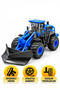Snow Shovel Toy Engineering Vehicle 20 cm Blue, Movable Bucket, Inertial Movement, Rubber Wheels