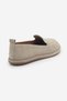 Women's Genuine Leather Loafer with Masculine Stitching Detail Casual Shoes Zinley Beige Suede - 7
