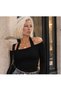 Long Sleeve Side Gathered Neck Detailed Women's Blouse - Body Black, but Never Basic. 🖤 - 2