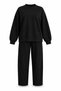 Black Crew Neck Sweatpants Set 10179