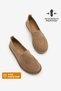 Women's Genuine Leather Loafer with Masculine Stitching Detail Casual Shoes Zinley Tan Suede - 2