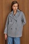 Double-Breasted Short Coat with Cape and Arm Panel Detail Light Gray 3161 - 3