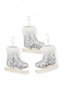 Christmas Pine Tree Ornament Set of 3 Silver Ice Skates 12 cm - 2