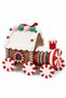 Christmas Pine Tree Ornament Table Decor Lighted Cookie Train Red White - 3