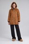Hooded Quilted Short Coat Brown