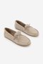 Women's Genuine Leather Lace-Up Bowknot Moccasin Drawstring Loafer Casual Shoes Tavon Beige Suede - 5