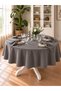 Pearl Velvet Textured Smoked Round Tablecloth - 6