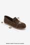 Women's Genuine Leather Lace-Up Bowknot Moccasin Drawstring Loafer Casual Shoes Tavon Light Brown Suede - 8