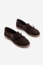 Women's Genuine Leather Seam Detail Bowknot Vardola Loafers Casual Shoes Savron Brown Suede - 7
