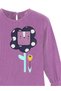 Girls Winter Floral Pattern Velvet Lilac Long Sleeve Ruffle Dress 2-7 Years - 5