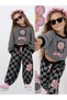 Girl's Tracksuit Set Crop Sweatshirt - Checkered Loose Sweatpants Oversize Winter Wear (Ages 4-10)