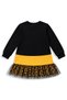 Girls' Leopard Appliqué Tulle Cotton Dress – Black Long Sleeve Comfortable Stylish Design (Ages 3-8) - 5