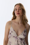 Pastel Beige Petal Satin Floral Athlete Pajama Top - 6
