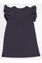 Flowers Girl's Polka Dot Navy Blue Summer Ruffle Dress - 4