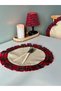 2-Piece Plaid Patterned Raw Linen Pleated Placemat Supla - 6