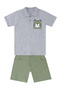Tiger Boys Summer Polo Neck T-Shirt Gabardine Shorts Set - 3