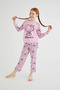 Girl's Pink Girl's Long Sleeve Cotton Pajama Set