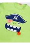 3D Green Pirate Kids T-Shirt Shorts Bandana Set - 5