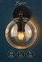 Rain Sconce Black Smoked Globe Glass, Modern Decorative Sconce, Globe Glass Wall Sconce, Decorative Wall Lighting, Living Room, Bedroom and Hallway Lighting