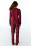 Bordo Letters Bird Patterned Cotton Long Sleeve Trousers Pajama Set - 6