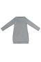 Shawl Collar Cat Pocket Plush Girls' Gray Winter Dress - 4