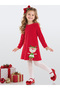 Red Velvet Deer Girl Costume Dress with Ribbon – Ages 2-8