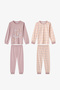 Girl's Lilac Funny Bunny Cotton Long Sleeve 2-Piece Pajama Set