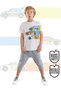Racer Cars Boys Summer T-Shirt Pocket Capri Shorts Set